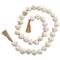 5ft. Paper Mache Round Distressed Beaded Garland with Tassel